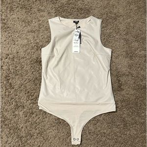 Express never worn women’s faux leather bodysuit.